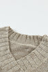 V Neck Drop Shoulder Knitted Sweater